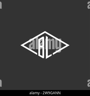 Initials BL logo monogram with simple diamond line style design vector graphic Stock Vector