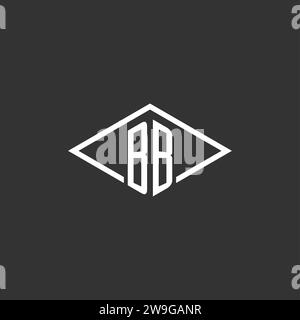 Initials BB logo monogram with simple diamond line style design vector graphic Stock Vector