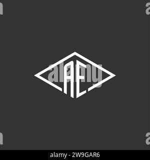 Initials AE logo monogram with simple diamond line style design vector graphic Stock Vector