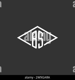 Initials BS logo monogram with simple diamond line style design vector graphic Stock Vector