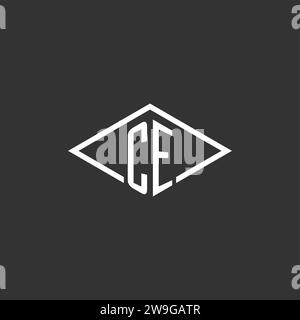 Initials CE logo monogram with simple diamond line style design vector graphic Stock Vector