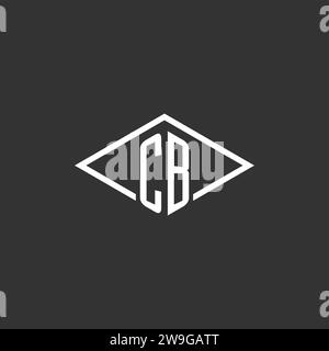 Initials CB logo monogram with simple diamond line style design vector graphic Stock Vector