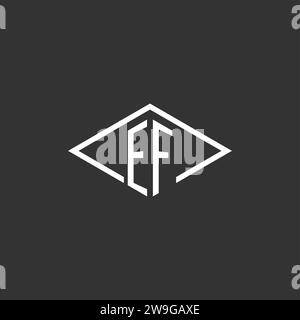 Initials EF logo monogram with simple diamond line style design vector graphic Stock Vector