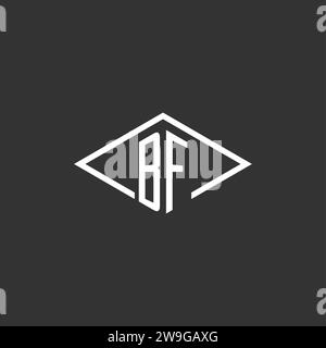 Initials BF logo monogram with simple diamond line style design vector graphic Stock Vector