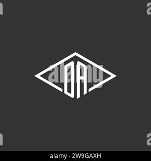 Initials DA logo monogram with simple diamond line style design vector graphic Stock Vector