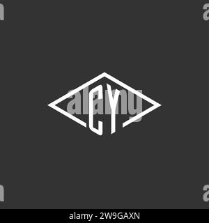 Initials CY logo monogram with simple diamond line style design vector graphic Stock Vector