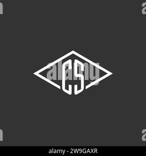 Initials CS logo monogram with simple diamond line style design vector graphic Stock Vector