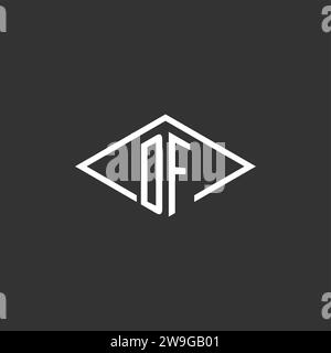 Initials DF logo monogram with simple diamond line style design vector graphic Stock Vector