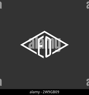 Initials EO logo monogram with simple diamond line style design vector graphic Stock Vector