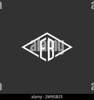 Initials EB logo monogram with simple diamond line style design vector graphic Stock Vector