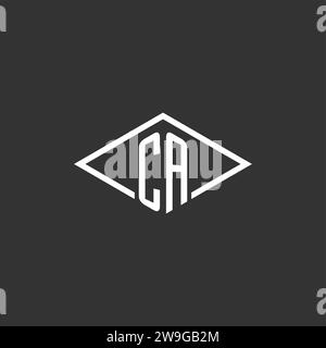 Initials CA logo monogram with simple diamond line style design vector graphic Stock Vector