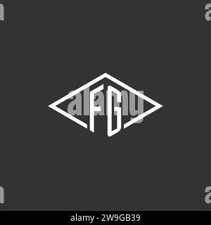 Initials FG logo monogram with simple diamond line style design vector graphic Stock Vector