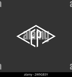 Initials EP logo monogram with simple diamond line style design vector graphic Stock Vector