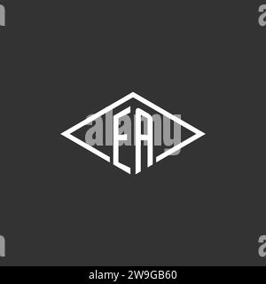 Initials EA logo monogram with simple diamond line style design vector graphic Stock Vector