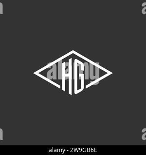 Initials HG logo monogram with simple diamond line style design vector graphic Stock Vector