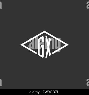Initials GX logo monogram with simple diamond line style design vector graphic Stock Vector