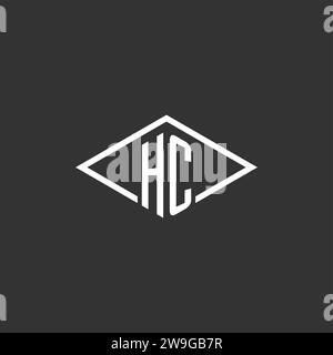 Initials HC logo monogram with simple diamond line style design vector graphic Stock Vector