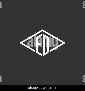 Initials ED logo monogram with simple diamond line style design vector graphic Stock Vector