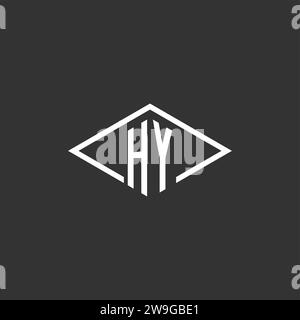 Initials HY logo monogram with simple diamond line style design vector graphic Stock Vector