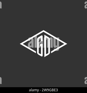 Initials GD logo monogram with simple diamond line style design vector graphic Stock Vector