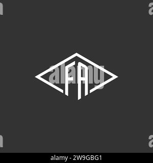 Initials FA logo monogram with simple diamond line style design vector graphic Stock Vector