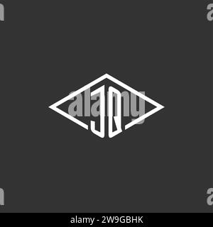 Initials JQ logo monogram with simple diamond line style design vector graphic Stock Vector
