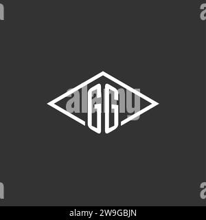Initials GG logo monogram with simple diamond line style design vector graphic Stock Vector