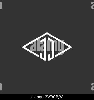 Initials JJ logo monogram with simple diamond line style design vector graphic Stock Vector