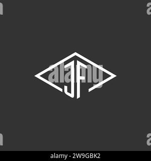 Initials JF logo monogram with simple diamond line style design vector graphic Stock Vector