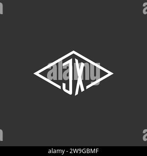 Initials JX logo monogram with simple diamond line style design vector graphic Stock Vector