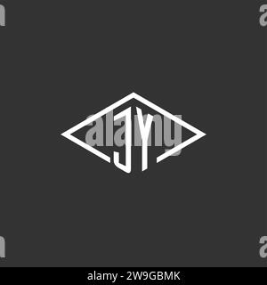 Initials JY logo monogram with simple diamond line style design vector graphic Stock Vector