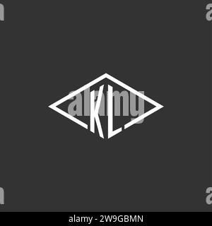 Initials KL logo monogram with simple diamond line style design vector graphic Stock Vector
