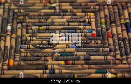 Vintage Crayola crayons Stock Photo