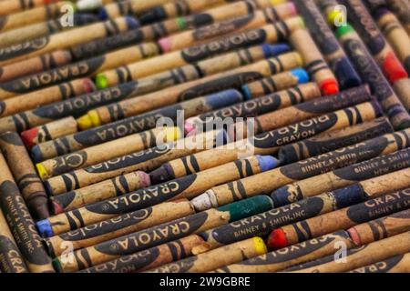 Vintage Crayola crayons Stock Photo