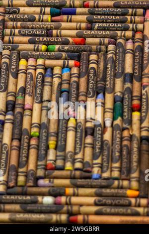 Vintage Crayola crayons Stock Photo