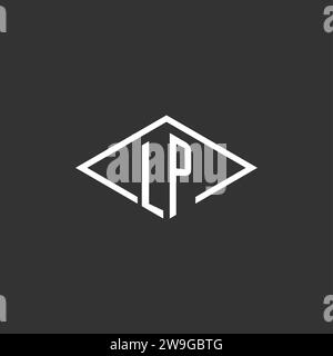 Initials LP logo monogram with simple diamond line style design vector graphic Stock Vector