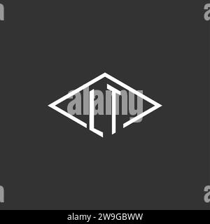 Initials LT logo monogram with simple diamond line style design vector graphic Stock Vector