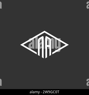 Initials NA logo monogram with simple diamond line style design vector graphic Stock Vector