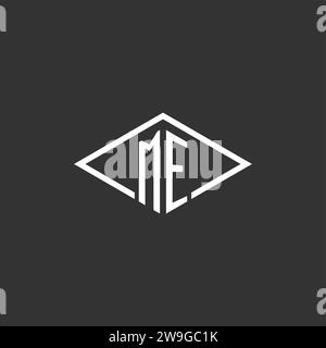 Initials ME logo monogram with simple diamond line style design vector graphic Stock Vector