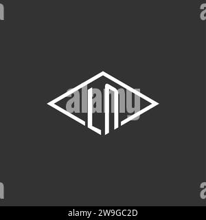 Initials LN logo monogram with simple diamond line style design vector graphic Stock Vector