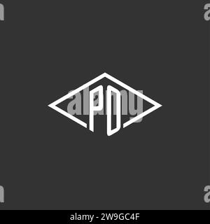 Initials PO logo monogram with simple diamond line style design vector graphic Stock Vector
