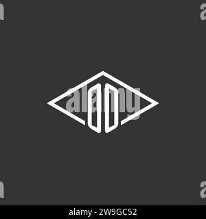 Initials OO logo monogram with simple diamond line style design vector graphic Stock Vector