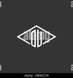 Initials OU logo monogram with simple diamond line style design vector graphic Stock Vector
