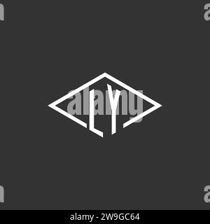Initials LY logo monogram with simple diamond line style design vector graphic Stock Vector