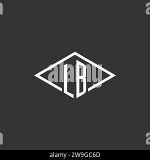 Initials LB logo monogram with simple diamond line style design vector graphic Stock Vector
