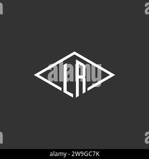 Initials LR logo monogram with simple diamond line style design vector graphic Stock Vector