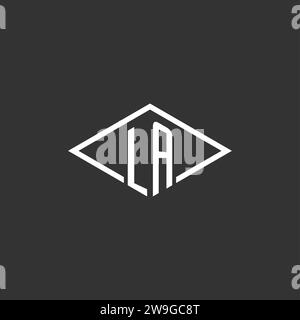 Initials LA logo monogram with simple diamond line style design vector graphic Stock Vector