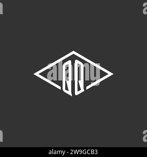 Initials QQ logo monogram with simple diamond line style design vector graphic Stock Vector