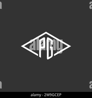 Initials PG logo monogram with simple diamond line style design vector graphic Stock Vector
