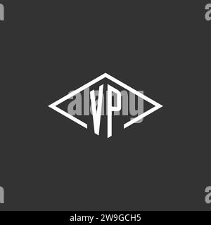 Initials VP logo monogram with simple diamond line style design vector graphic Stock Vector